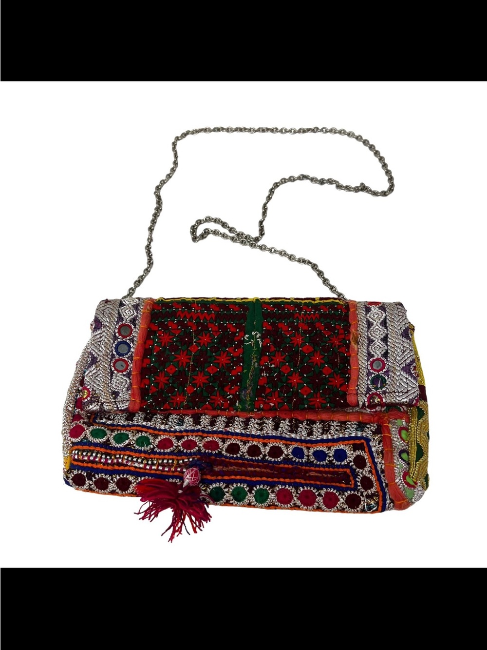 Embroidered with beads Multicolor Women's Chain Shoulder Bag - Boho Chic